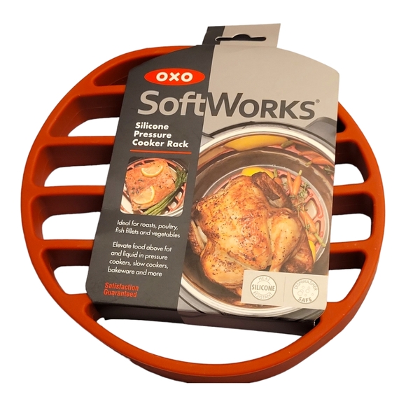 OXO SoftWorks Silicone Pressure Cooker Roasting Rack | Red Silicone Rack - Picture 4 of 8